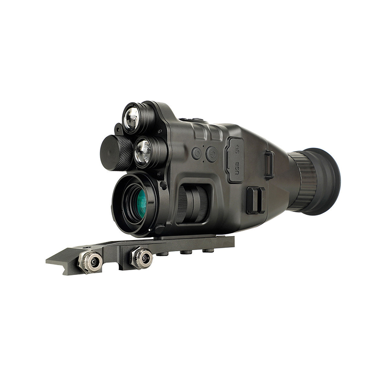 How does a night vision monocular achieve clear imaging in complete darkness?
